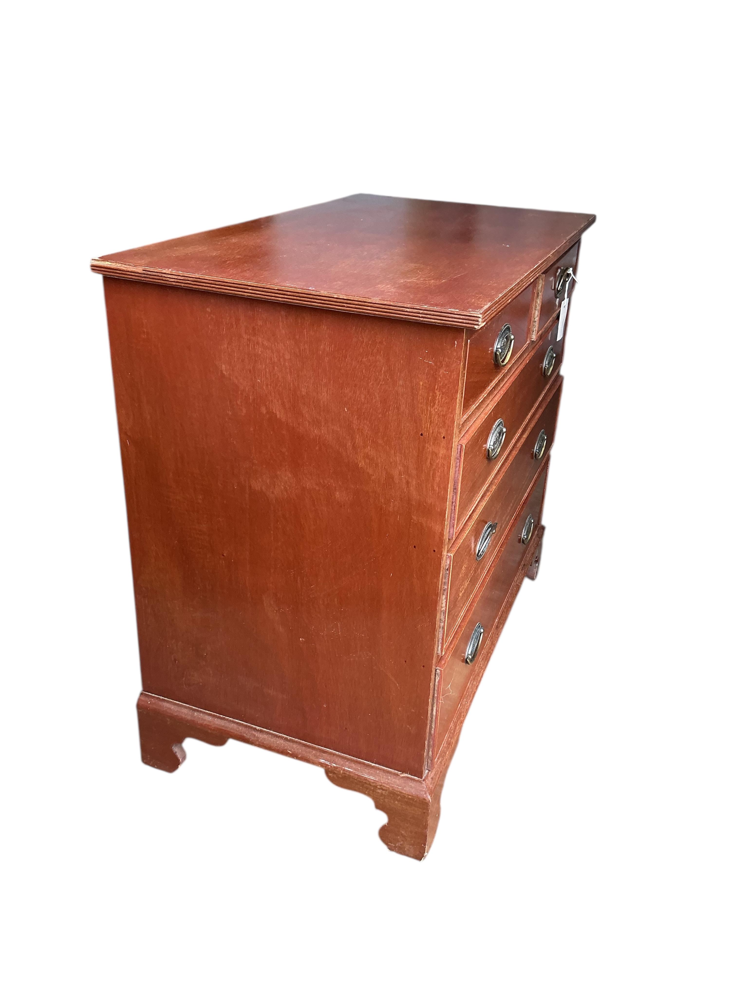 A small George III style mahogany chest, width 86cm, depth 48cm, height 79cm